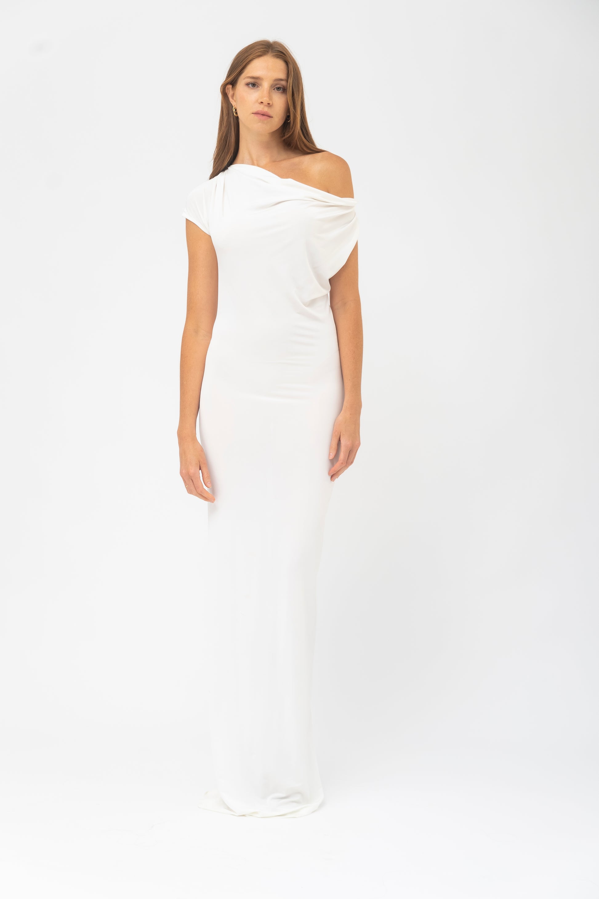 Milano Tall Maxi Dress in White Jersey FIVETEN Milano Tall Maxi Dress in White Jersey FIVETEN